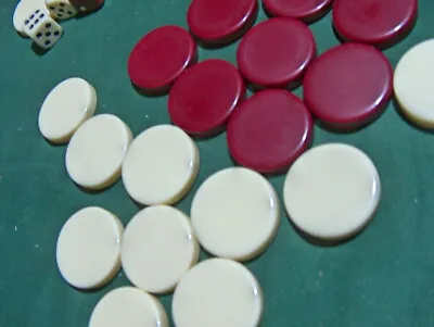 Backgammon Pieces 1 5/16   Diameter  Maroon Cherry/red Cream SOLD SEPARATELY T10 • $1.50