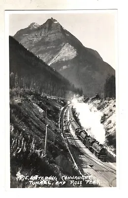 Postcard RPPC Canada Connaught Tunnel Ross Peak Two Steam Locomotives Vintage • $6.90