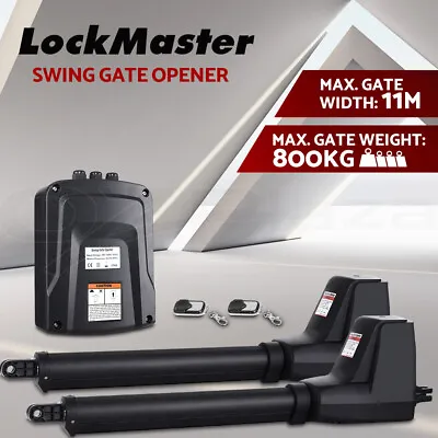 LockMaster Automatic Electric Gate Opener Double Swing Remote Control Kit 800KG • $387.95