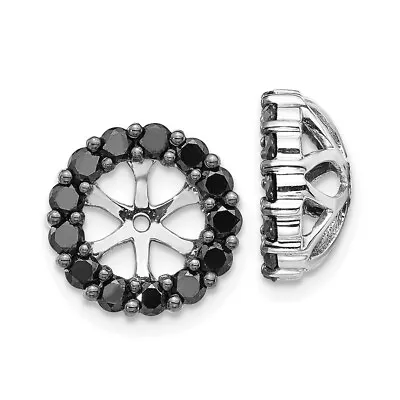 $155.89 • Buy 14K White Gold Black Diamond Earring Jackets
