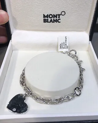 Mont Blanc Sterling Silver Heart Bracelet With Diamond Model # 36654 • $390