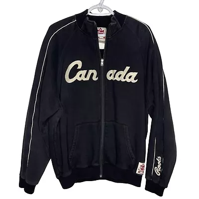 $75 • Buy Vintage Roots Canada 2002 Olympics Salt Lake City Black Varsity Jacket Large