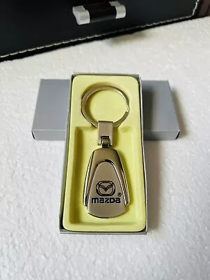 MAZDA Stainless Steel Keyring Vehicle Logo Metal Keychain With Silver Side • $10.50