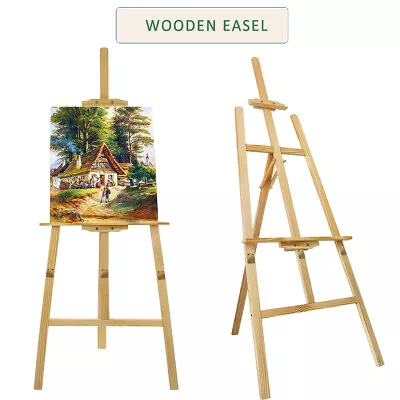 Adjustable Studio Easel Art Craft Display 1.75m Wooden Painting Canvas Stand UK • £14.80