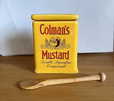 Colman’s Mustard Pot From Holkham Pottery With Wooden Spoon • £11.99