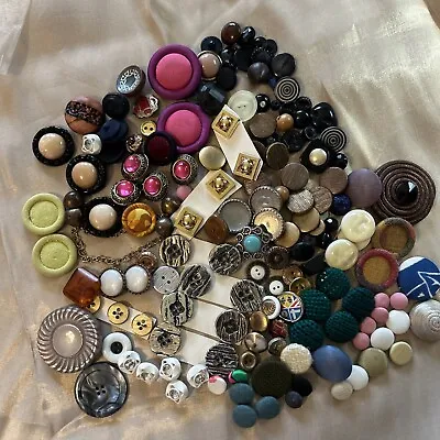 Vintage Buttons Lot Of 150 Mixed Buttons All Colors Some Fabric Covered • $19.99