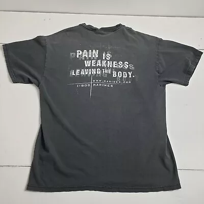 Vtg US Marines Pain Is Weakness Leaving The Body TShirt Large Hanes Heavyweight • $24.99