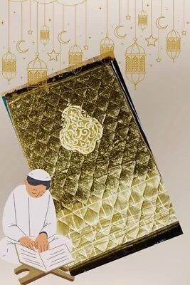 Extra Cushioned Prayer Mats Thick Padded Muslim Janamaz Non Slip 80 X 120cm Gold • £13.99