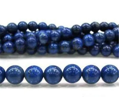 Natural 8mm Blue Egyptian Lazuli Lapis Round Gemstone Loose Beads 15 Inches AAA • $3.58