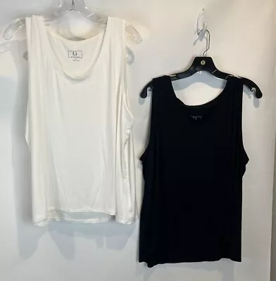 G By Giuliana SZ XL 2-pack Jersey Knit Tanks Black & White New • $13.99