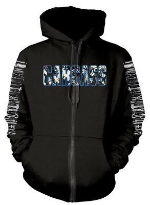 Carcass Necro Head Black Zip Up Hoodie NEW OFFICIAL • $62.89