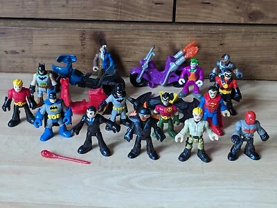 Bundle Of 14x Imaginext DC Super Heros Batman Joker Robin Etc Figures + Vehicles • £24.99