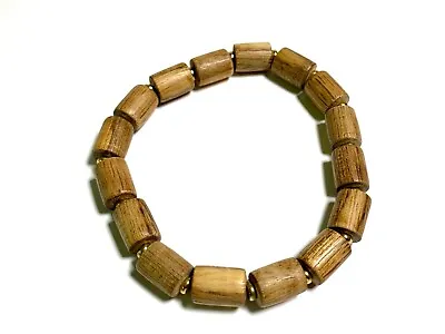 7x10mm Vietnam Natural Agarwood Wood Barrel Beads Prayer Meditation Bracelet • $59.99