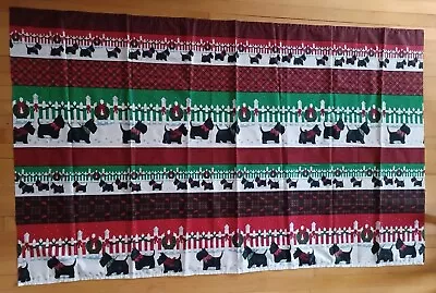 Daisy Kingdom Christmas Scottie Sampler Fabric Panel Black Scottish Terrier • $19.99