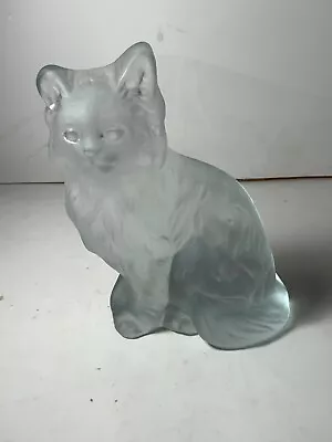 Vintage Viking Glass Crystal Cat Handmade Paperweight 5.75 In. • $22.50