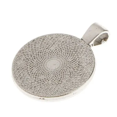 Tibetan Silver Round Pendant Blank Cabochon Base Setting Trays 25mm • £2.50