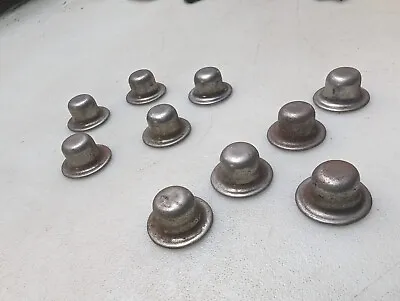 Vintage LOT (10) 7/16  Opening Push Nuts Pushcaps Push Caps Tin Pedal Tractor US • $19.99