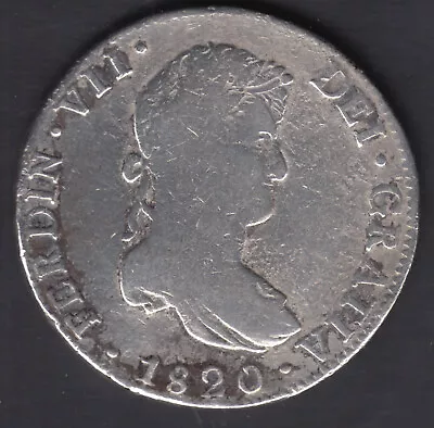 Spain Currency 8 Reales Fernando VII 1820 Mexico Jj - Silver • $172.34