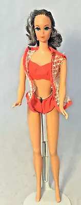 Vintage Talking Nape Curl Barbie Brunette W/ Swimsuit & Cover Doll Mute • $125