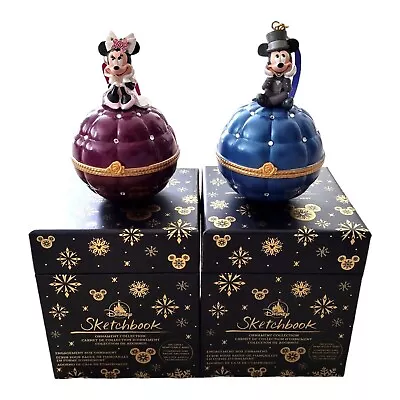 Disney Parks Mickey Minnie Mouse Bride & Groom Wedding Ring Opening Ornament Set • $68.79