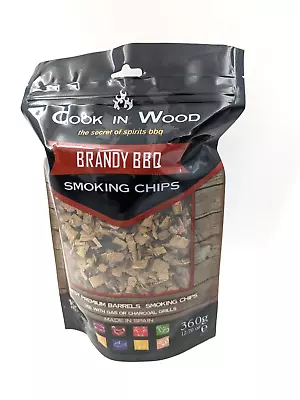 2 X Cook In Wood Smoking Chips Brandy Flavour Oak Smokers For Barbecue BBQ 360g • £9.99