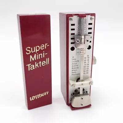 Vintage Wittner Metronome Super Mini Taktell Ruby Red 4  Music Tool West Germany • $54.99