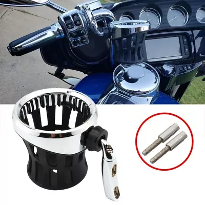 Handlebar Cup Holder Drink W/ Mesh Basket Mount Universal For Harley Motorcycle • $19.72