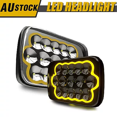 7x6'' 5x7'' LED Headlight DRL Beam HI/LO/DRL/TURN SIGNAL For Jeep Cherokee Hilux • $34.99
