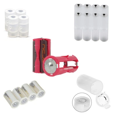 £2.10 • Buy AA To D,AA To C,AAA To AA, Battery Adapter Case Box 1 2 4 Slots Various Types