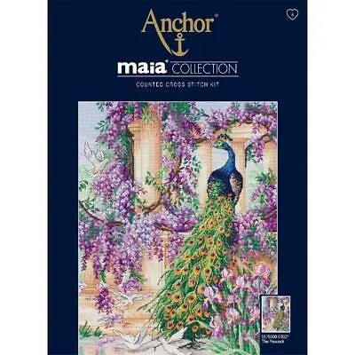 Anchor Maia Collection Counted Cross Stitch Kit  The Peacock  DIY • $88.32