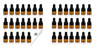 ELFENSTALL Simple-e - 50pcs 1ml (1/4 Dram) Amber Mini Glass Bottle 1cc... • $13.90