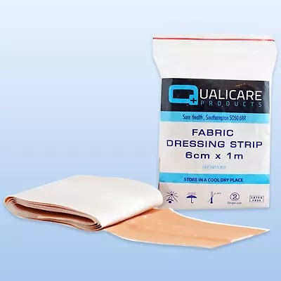 1m FABRIC DRESSING STRIP 6cm Wide Latex-Free Wound Long Plaster Roll Cut-To-Size • £3.48