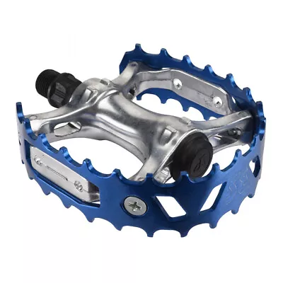 SE Bikes Bear Trap Alloy Pedals 9/16  Boron Steel Axle W/ Reflector Silver/Blue • $29.99