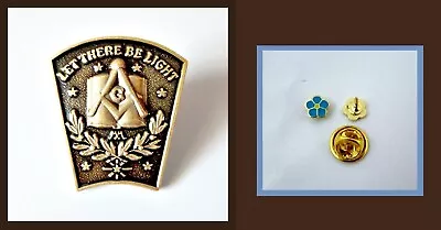 LOT 2 Masonic Freemason LET THERE BE LIGHT & Forget Me Not Flower Lapel Pin • $11.89