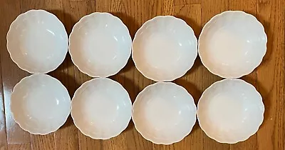 8 Kaiser Romantica All White Ribbed Scalloped Fruit Dessert (Sauce) Bowl • $120