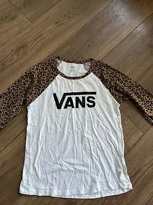 £3 • Buy Vans White And Leopard T-shirt Size Large