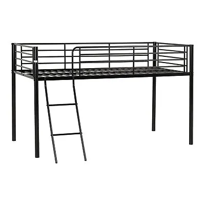 Kora Mid Sleeper Metal Bed Frame In Black Finish With Ladder • £139.10
