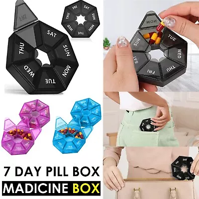 7 Day Weekly Pill Box Medicine Tablet Organizer Dispenser Container Large Case • $7.49