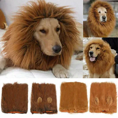 £8.17 • Buy Pet Clothes Christmas Dog Costumes Lion Mane Wig For Large Dogs Fancy Dress Up