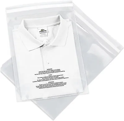 100PCS 10 X13  Poly Bags With Suffocation Warning Shirt Apparel Clear Poly 1.5ml • $16.63