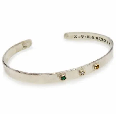 Vintage Lisa Leonard Sterling Silver Diamond Cuff Bracelet • $59