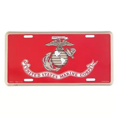 US Marine Corps License Plate- USMC Red EGA Semper Fi Vehicle Plate- Made In USA • $19.95