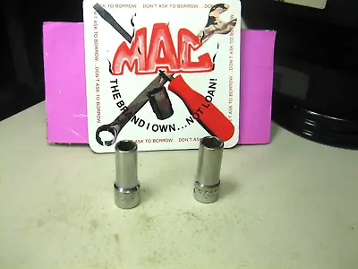 MAC TOOLS  - Lot Of  2 DEEP SOCKETS 3/8” Drive 6pt   (3/8” & 7/16”)    USA • $16.99