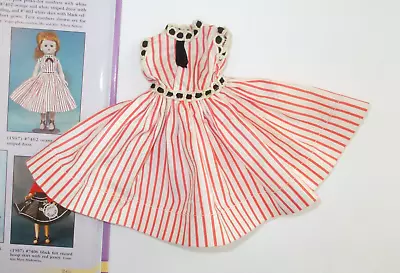 Vintage 1957 Tagged Vogue 10.5  Jill Doll Orange And White Striped Dress  #7402 • $16.95