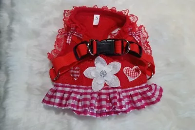 Designer Dogs Harness Size Small /chihuahua  /red Gingham  Vest Dress. LAST ONE  • £9.99
