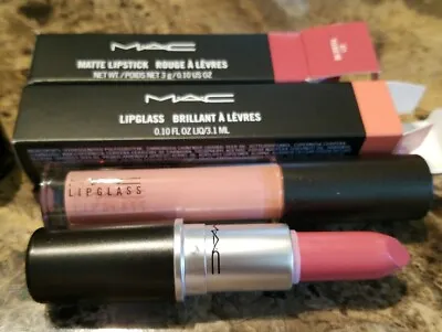 MAC  Please Me  Lipstick And Lipglass 2pc Set Nude • $59.99