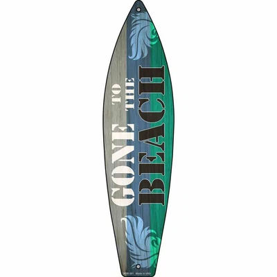 £14.46 • Buy Gone To The Beach Metal Mini Surfboard Sign 8  Wall Decor - DS