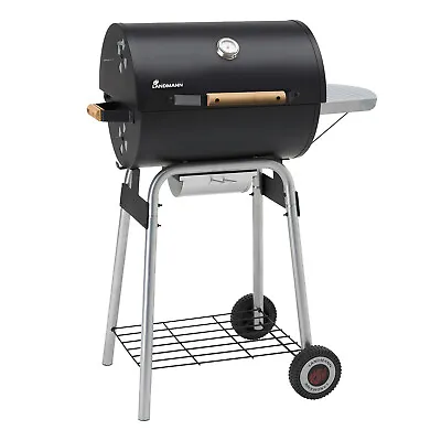 LANDMANN Charcoal Grill Barbecue Trolley Oil Barrel Barrel Grill Charcoal Grill Trolley BBQ • £170.38