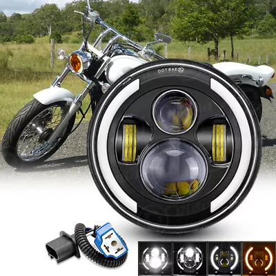 7inch LED Headlight Halo DRL For Yamaha XV1600A Road Star XVS650A V-Star Classic • $30.99