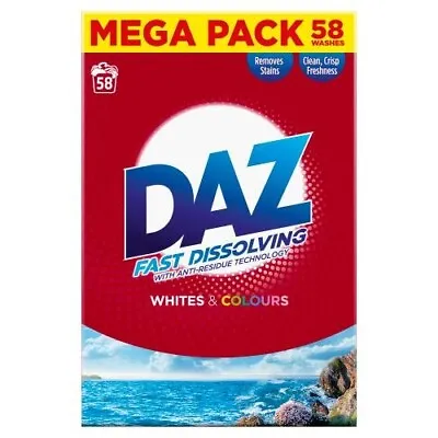 DAZ Washing Powder 3.77kg 58 Washes Whites & Colours • £15.99